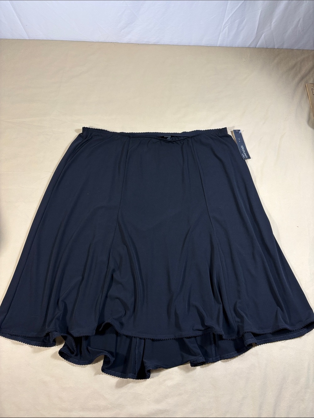 Ideology Woman 1X Black A Line Skirt Casual Comfort Stretch Elastic Waist NWT